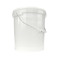 Bucket with metal handle, PP, round, 15.9 liters, food-safe, Transparent