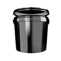 Plastic bucket with lid, PP, round, 5 liters, food safe Black