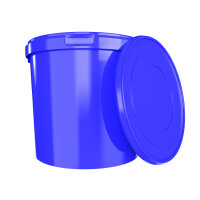 Plastic bucket with lid, ergonomic handle, PP, round, 10...