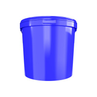 Plastic bucket with lid, ergonomic handle, PP, round, 10...