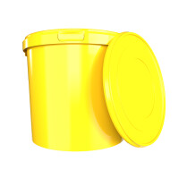 Plastic bucket with lid, ergonomic handle, PP, round, 10...