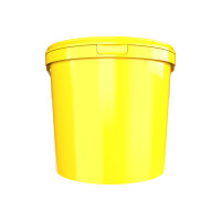 Plastic bucket with lid, ergonomic handle, PP, round, 10...