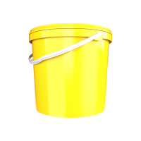 Plastic bucket with lid, ergonomic handle, PP, round, 10 liters, food-safe