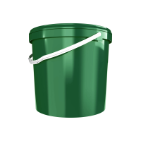 Plastic bucket with lid, ergonomic handle, PP, round, 10 liters, food-safe