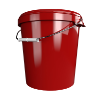 Bucket with metal handle, PP, round, 31.5 liters, food-safe red