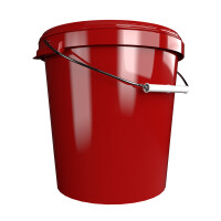 Bucket with metal handle, PP, round, 31.5 liters, food-safe red