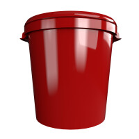 Bucket with metal handle, PP, round, 31.5 liters, food-safe red