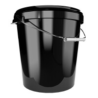 Bucket with metal handle, PP, round, 31.5 liters, food-safe black