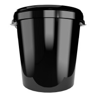 Bucket with metal handle, PP, round, 31.5 liters, food-safe black