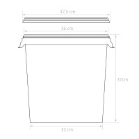 Eimer mit Deckel 30 Liter Hobbock lebensmittelecht luftdicht Transparent