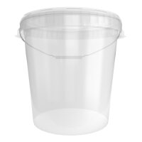 Bucket with metal handle, PP, round, 31.5 liters, food-safe white