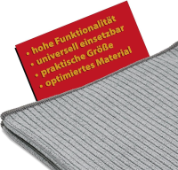 5x Microfiber Cloth Antibacterial Permanent 40x40cm, Grey 340 GSM