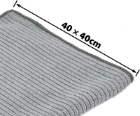 5x Microfiber Cloth Antibacterial Permanent 40x40cm, Grey 340 GSM