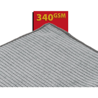 5x Microfiber Cloth Antibacterial Permanent 40x40cm, Grey 340 GSM
